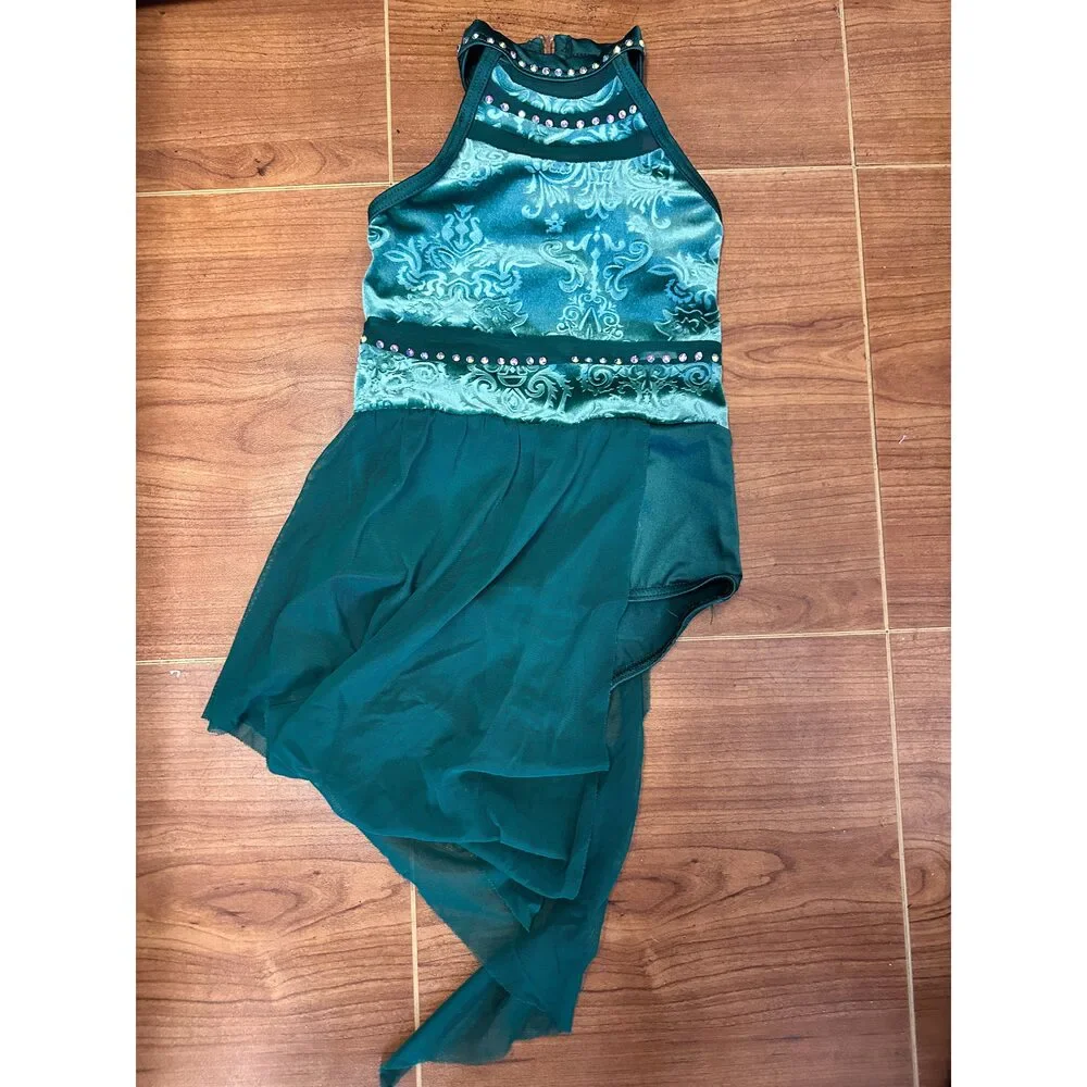 Pre-Owned Dance Costume Weissman 11024 Small Child Green Contemporary